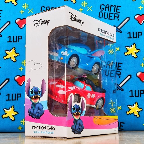 Disney Pixar Lilo and Stitch Friction Cars 1:32 Action and Speed Set of 2 New - Picture 2 of 9